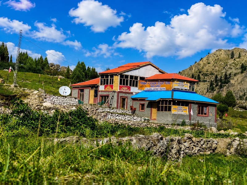 Mountain landscape surrounding Parbat 4 Seasons Resort in Rupal Valley near Nanga Parbat Rupal Face, Astore Gilgit-Baltistan