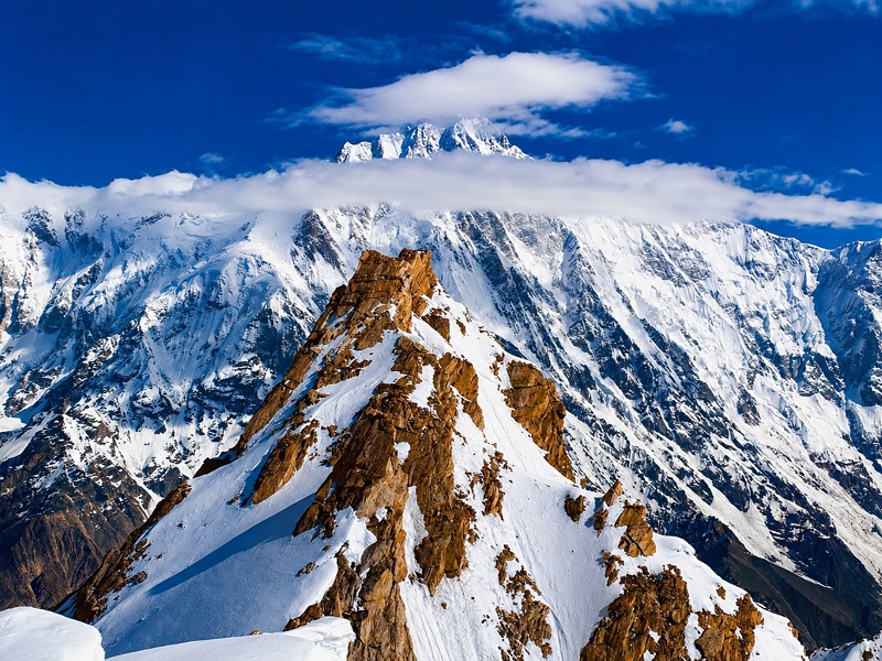 Rupal Peak mountain in Upper Rupal Valley